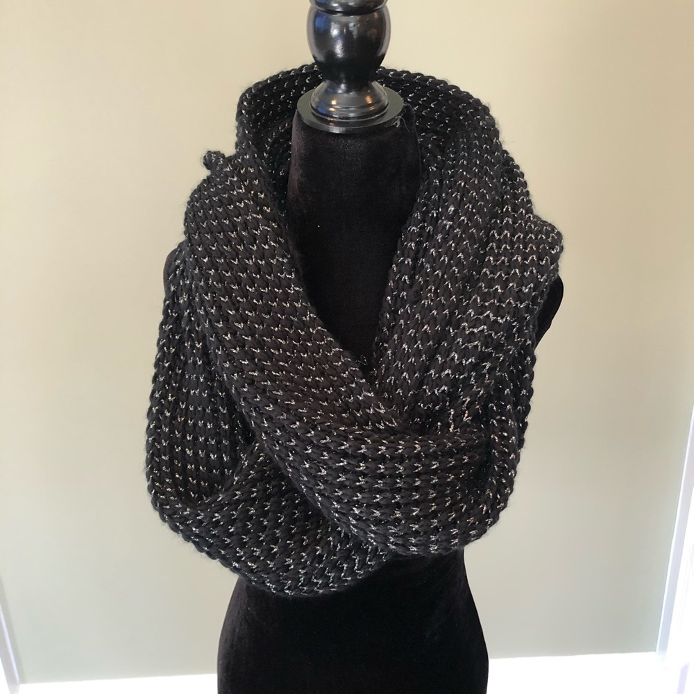 Calvin Klein Black and Silver Infinity Scarf